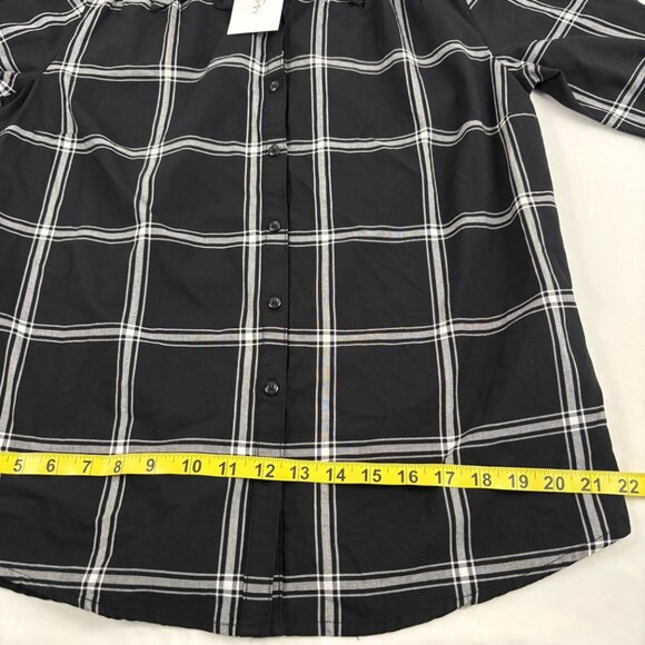 Isabel by Ingrid and Isabel Button Down Checked Long Sleeve Shirt Women's S - Picture 11 of 13